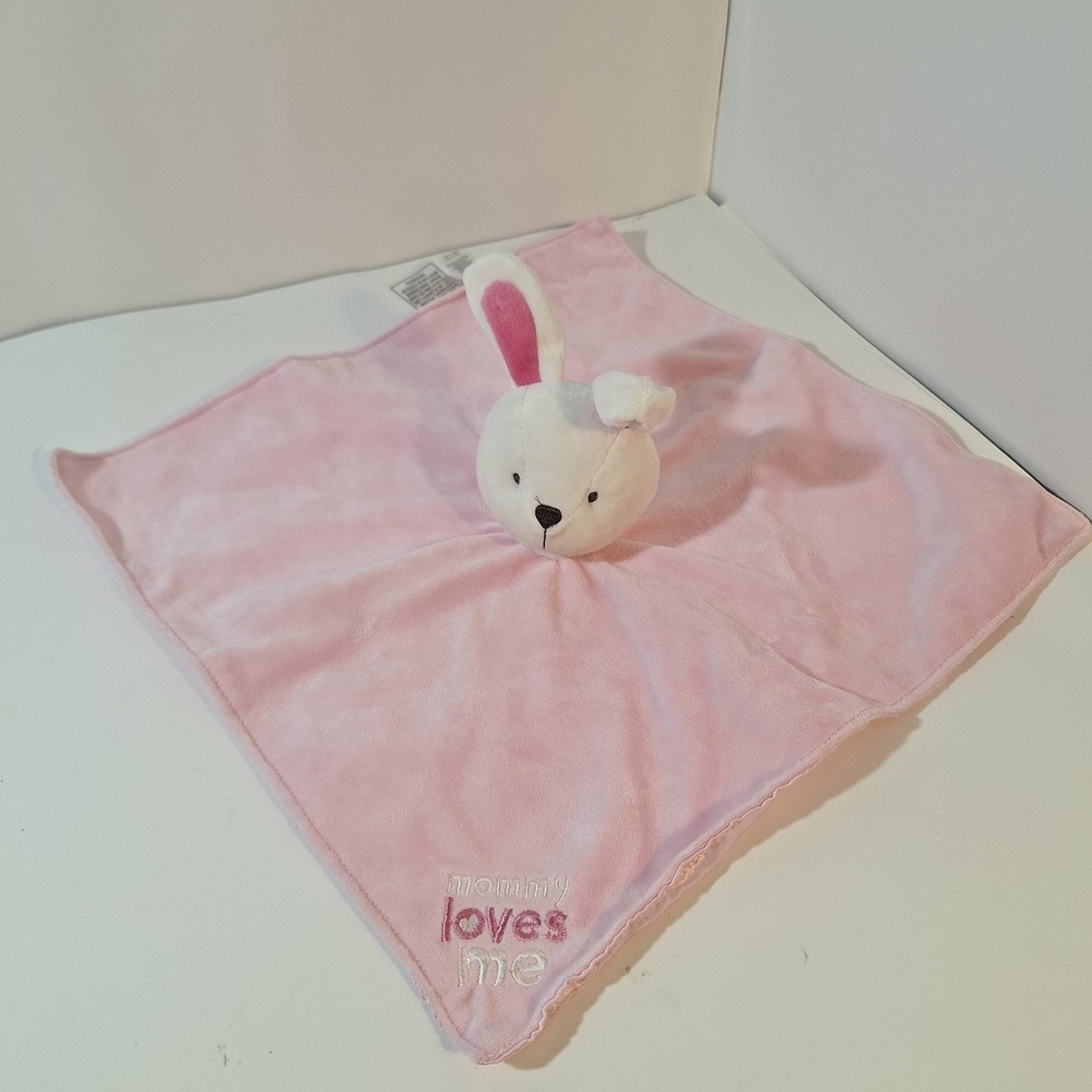 Carter's Pink Bunny Rabbit Lovey Mommy Loves Me Baby Girl Plush Stuffed Animal